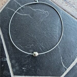 South Sea Pearl on Titanium Necklace 18”